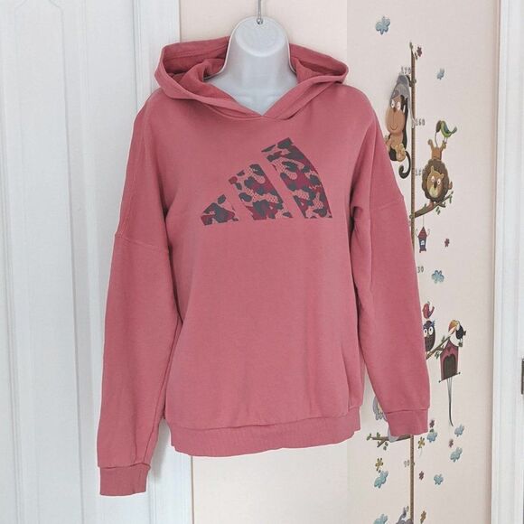 ADIDAS pink logo long hoodie pastel pink XS K1 - Picture 14 of 14
